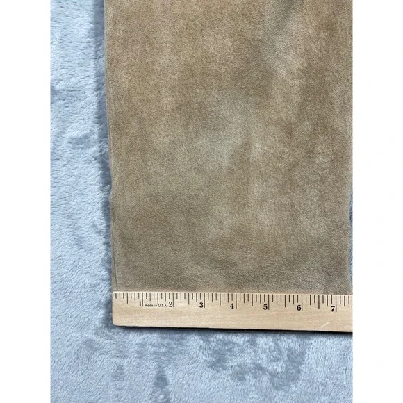 Margaret Godfrey Suede Leather Pants Womens Size 4 Tan Beige Vintage Straight - Picture 9 of 10